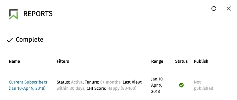 customer export report